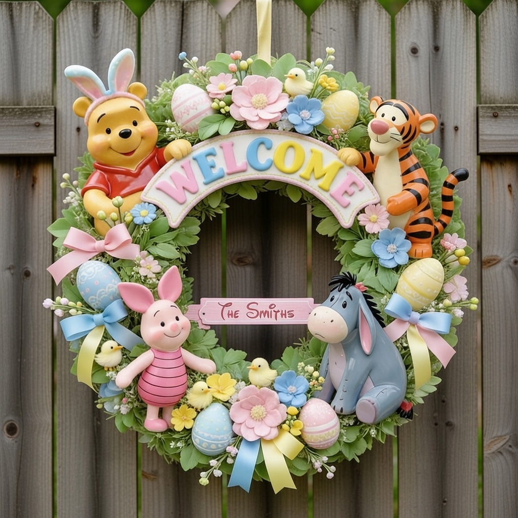 Personalized Easter Wooden Sign Custom Family Home Decor