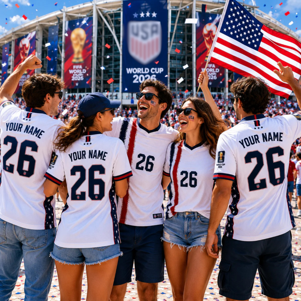 Personalized USA Soccer Jersey with Stars and Stripes - Gift for Soccer Fans