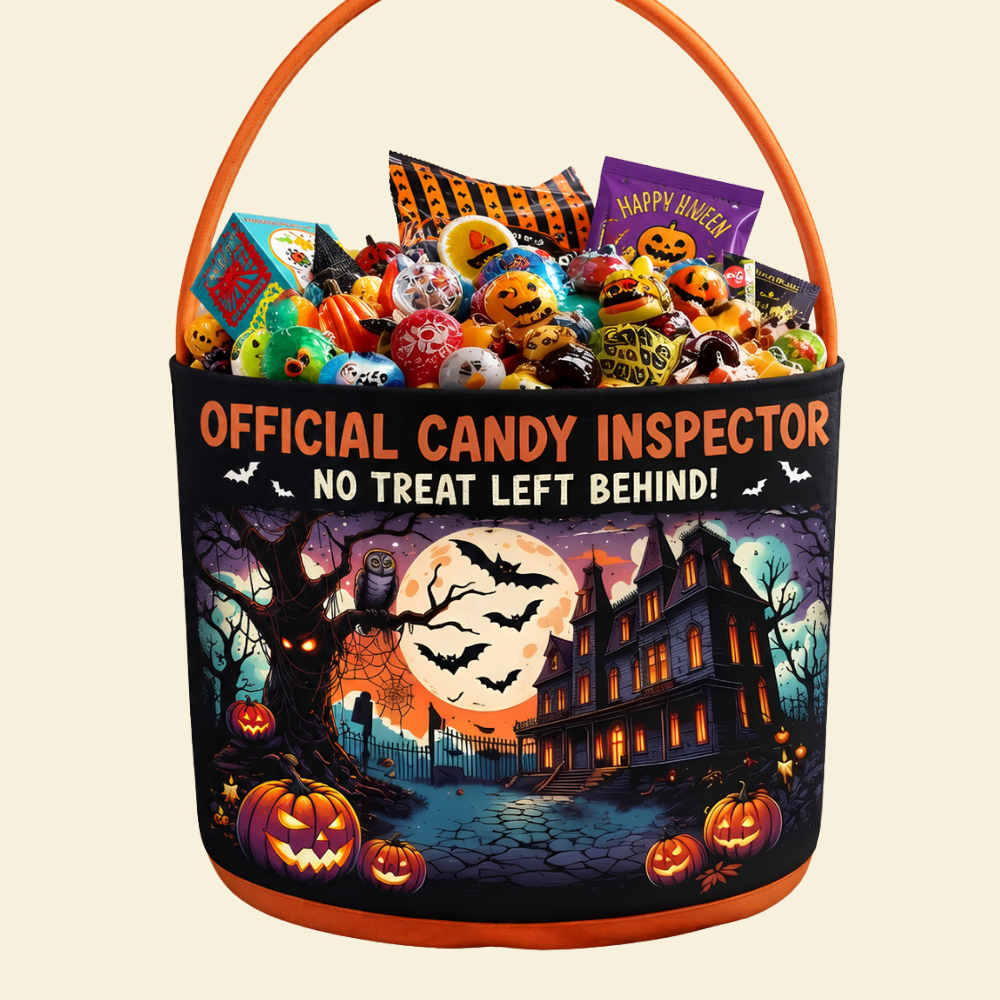 Personalized Halloween Candy Inspector Basket for Kids - Spooky Gift Basket GradoCreations