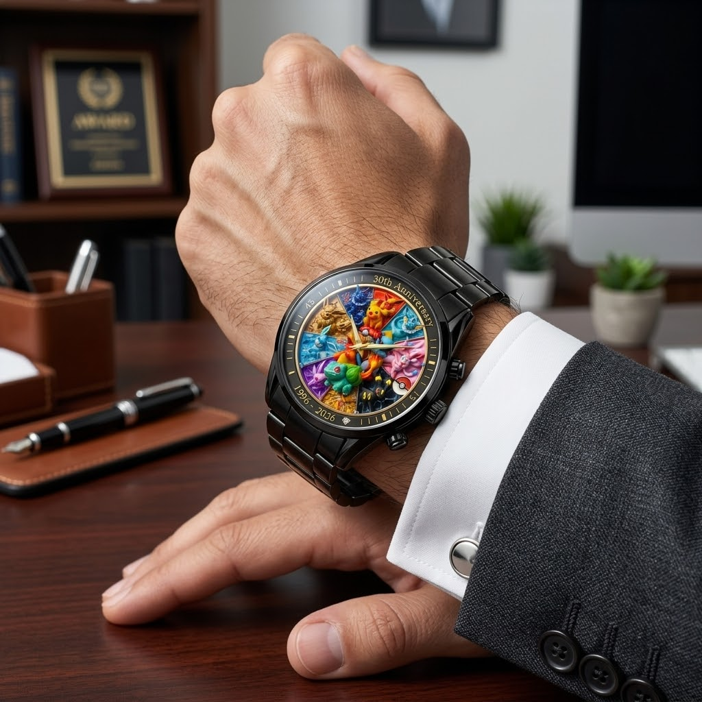 Personalized 30th Anniversary Pokémon Hand Watch Gift for Fans
