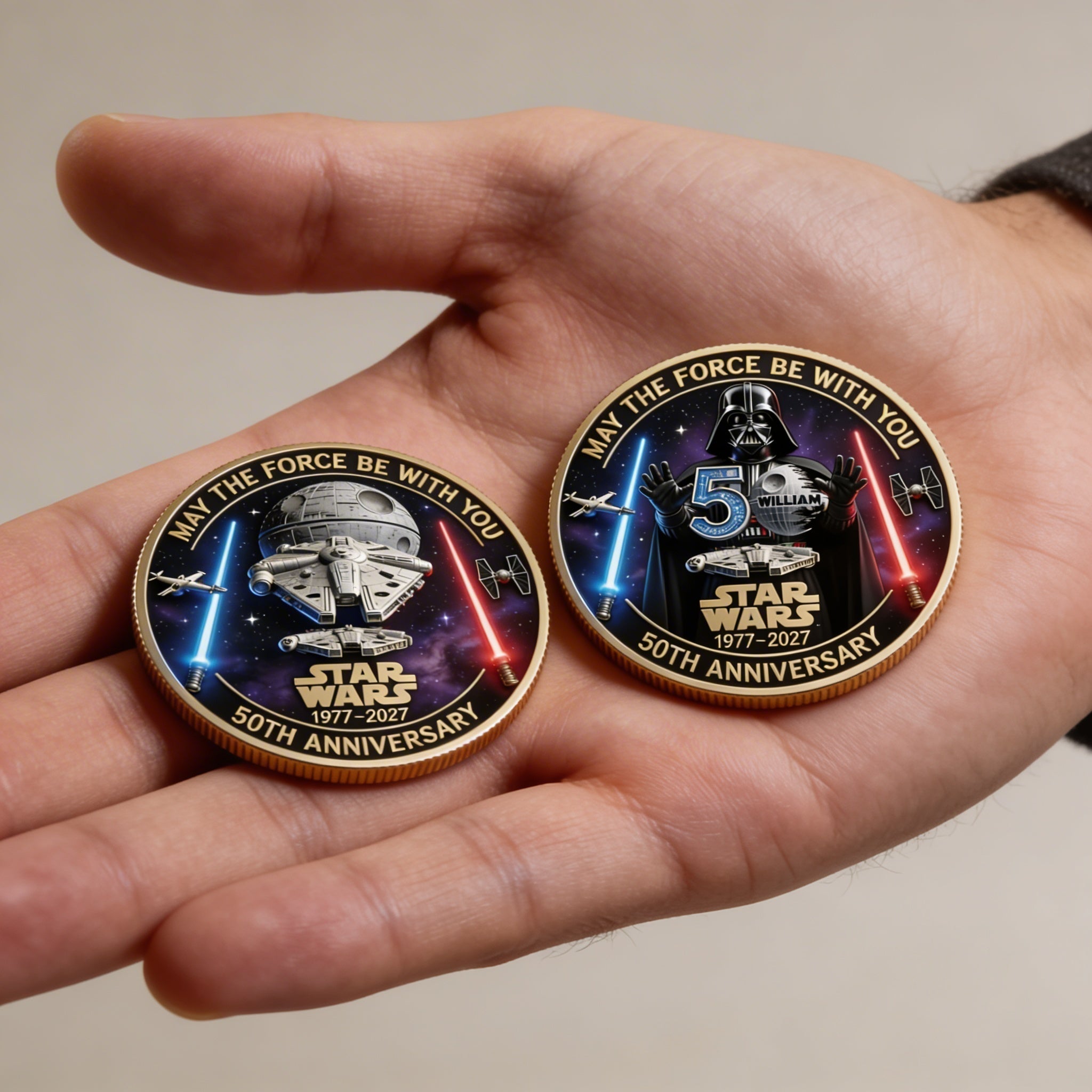 Personalized Commemorative Coin 50th Anniversary Star Wars Gift