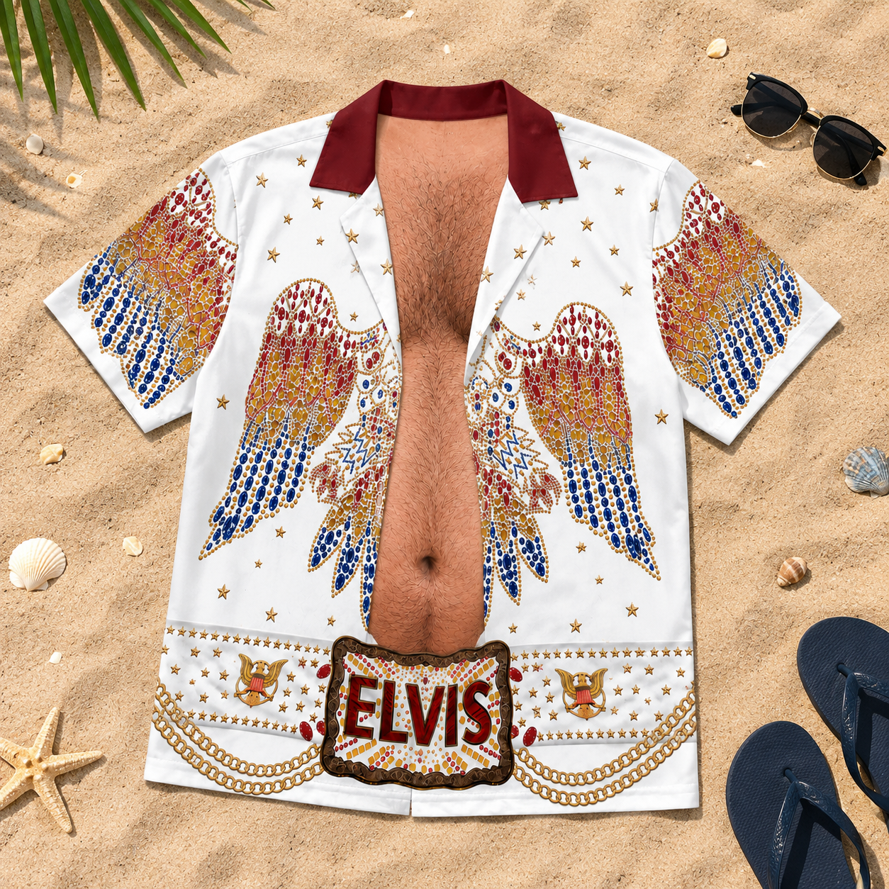 Personalized Elvis Aloha All Over Print Shirt Gift for Him AOP Shirt GradoCreations