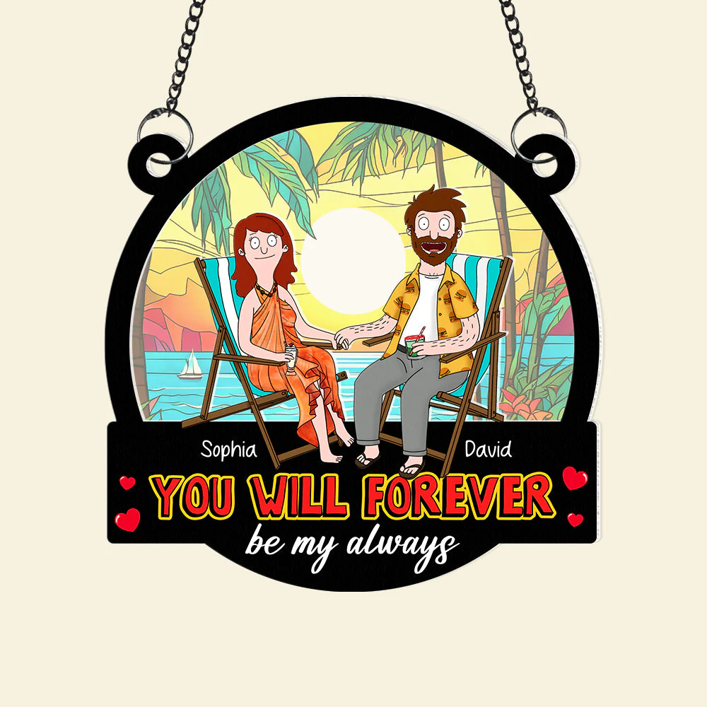 Personalized Window Hanging Suncatcher Ornament for Couples - Unique Gift for Anniversary