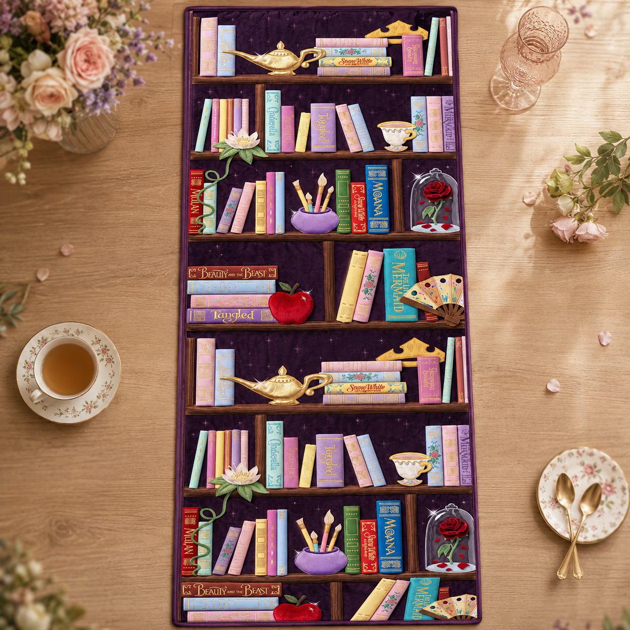 Personalized Quilted Table Runner for Book Lovers | Cozy Home Décor Gift Quilt Table Runner GradoCreations