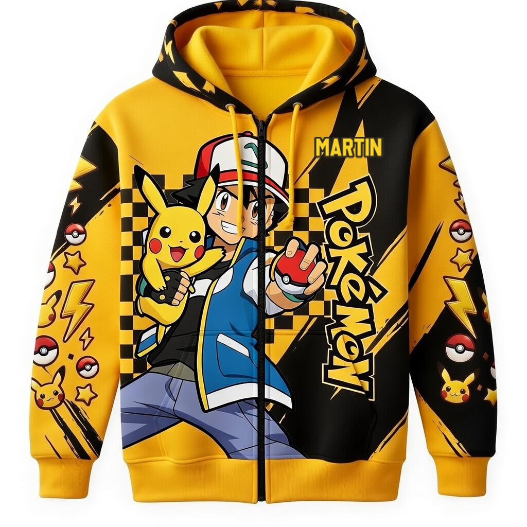Personalized Pokémon AOP Shirt Custom Name Gift for Movie Fans