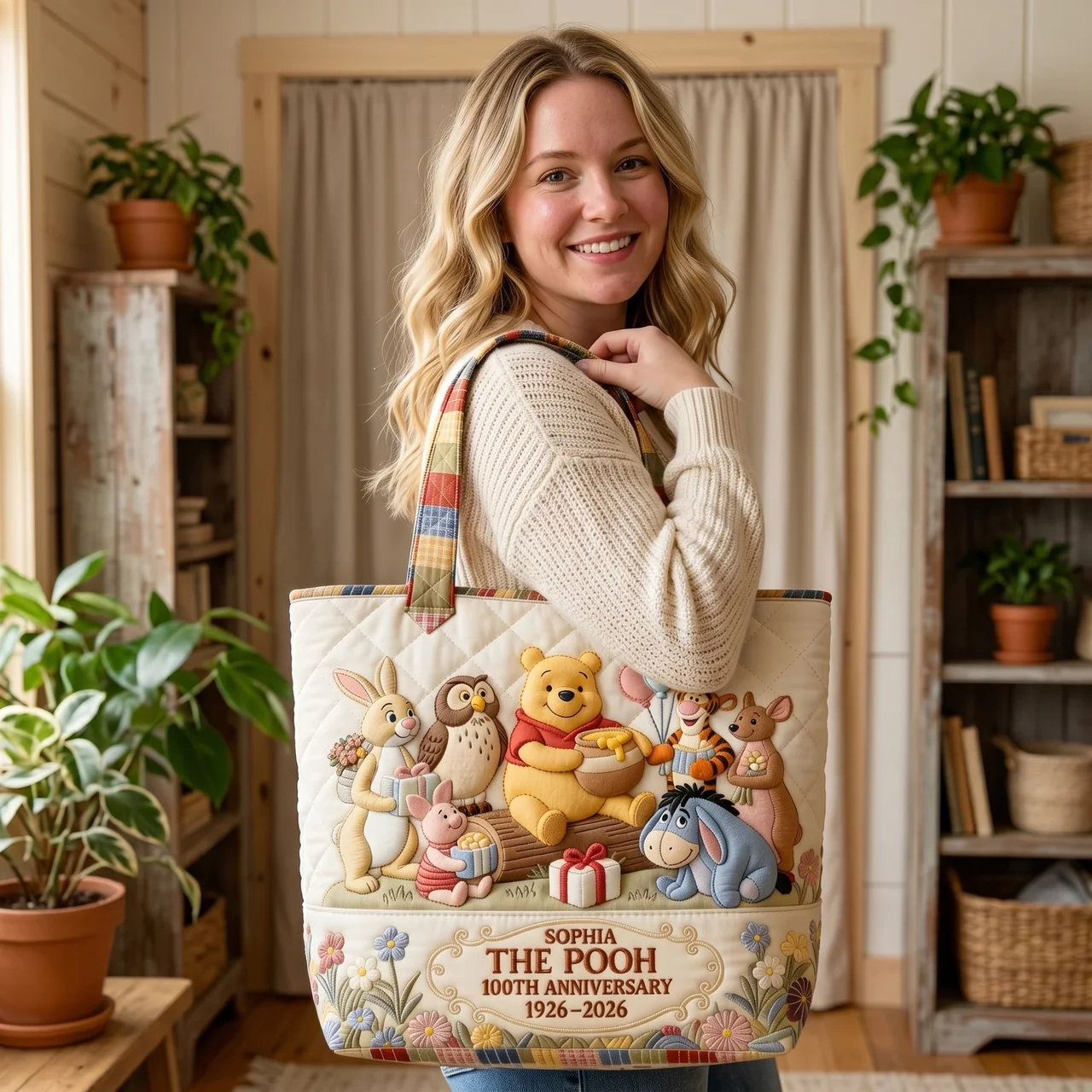 Personalized Quilted Tote Bag Celebrate 100 Years of Friendship Gift for Movie Fans