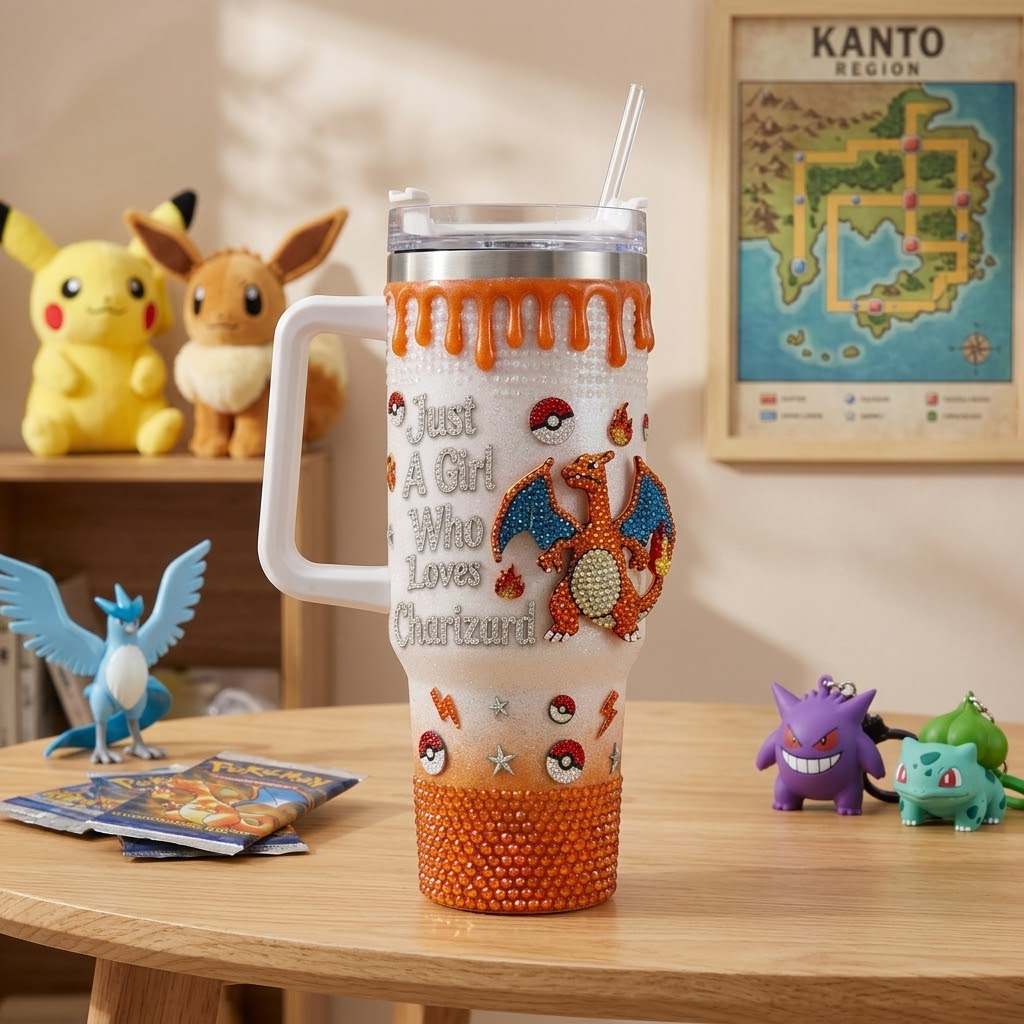 Personalized Pikachu Tumbler with Handle Gift for Her