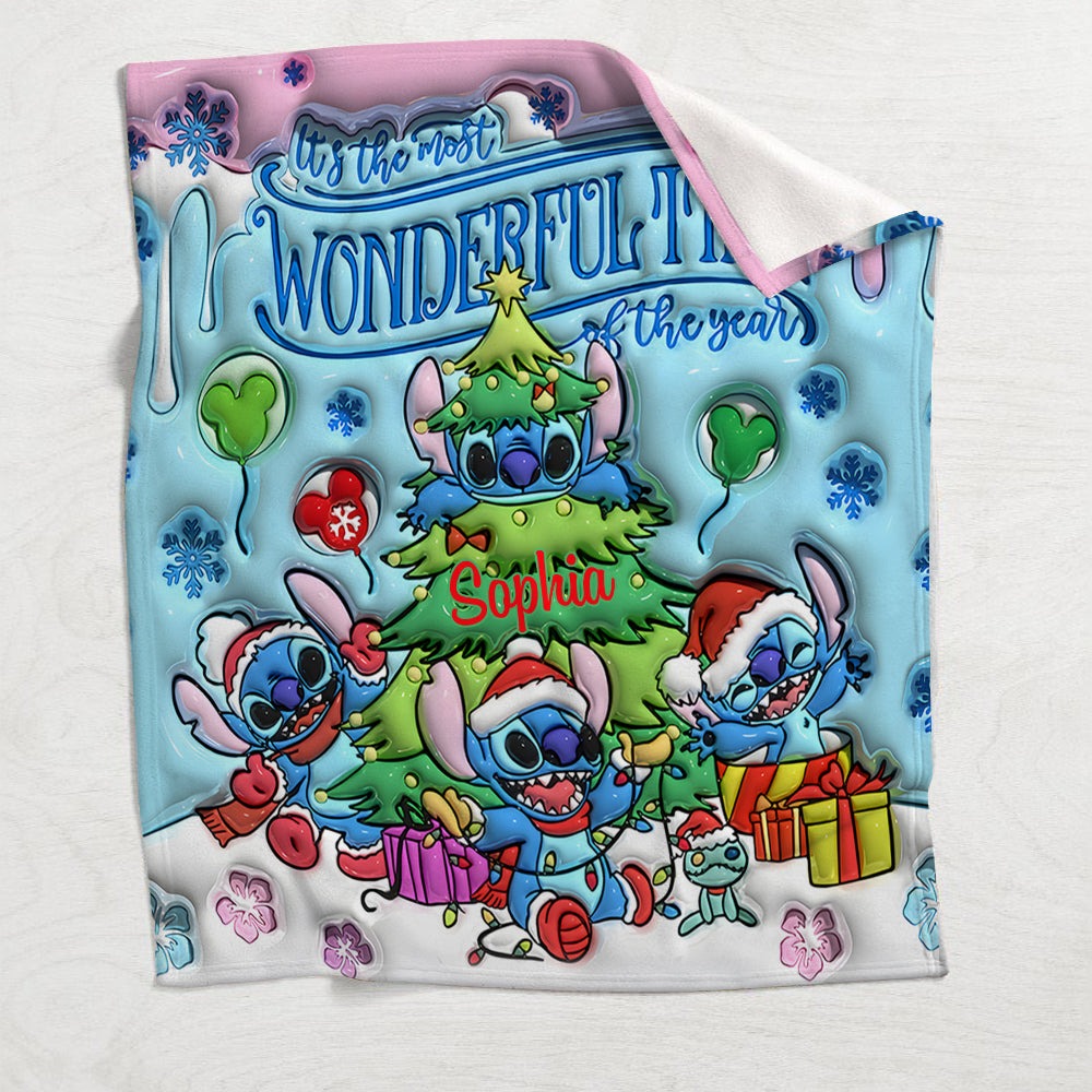 Personalized Christmas Blanket with Fun Characters for Kids Gift