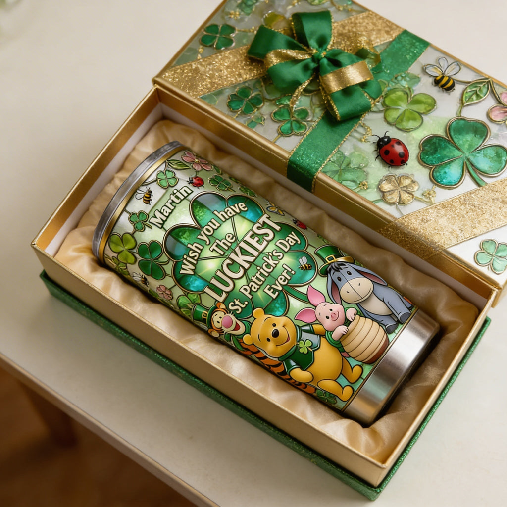 Personalized St. Patrick's Day Tumbler with Lucky Design - Custom Gift