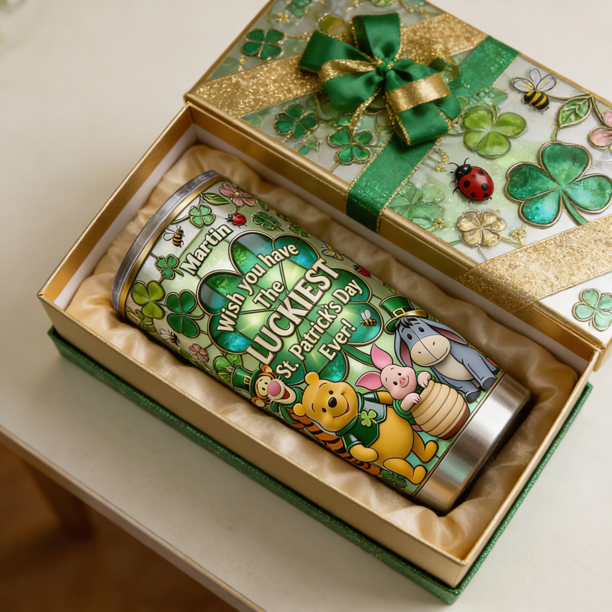 Personalized St. Patrick's Day Tumbler with Lucky Design - Custom Gift