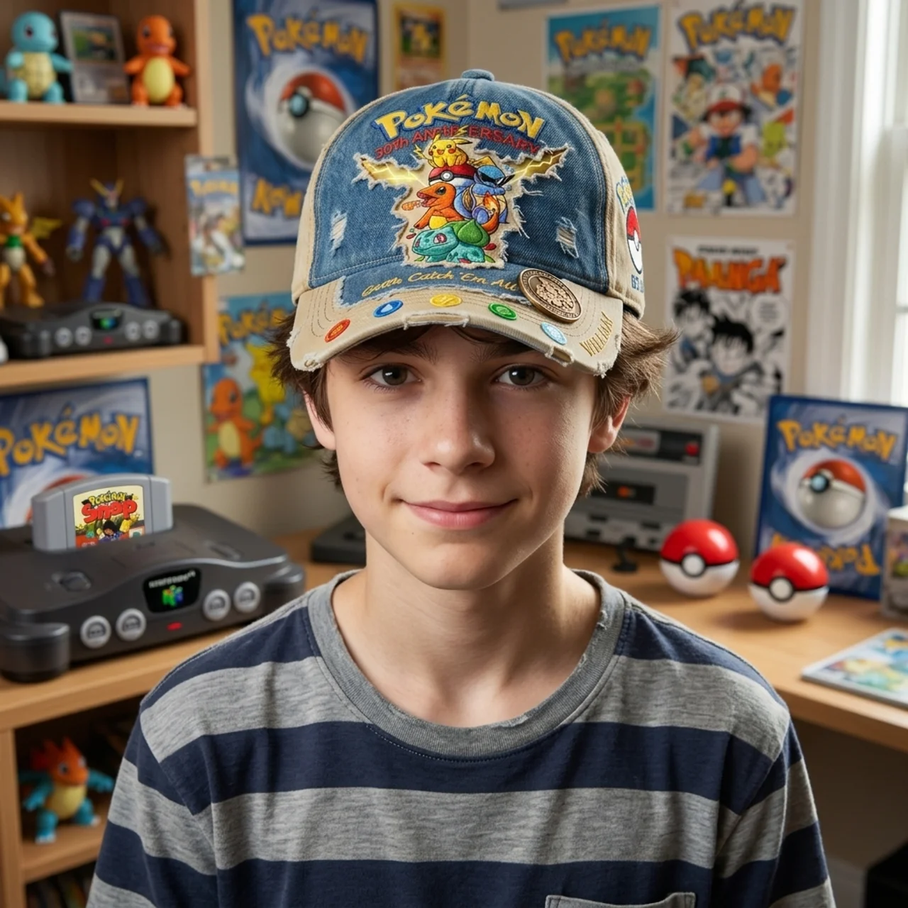 Personalized Pokémon 30th Anniversary Cap Custom Name Gift for Fans
