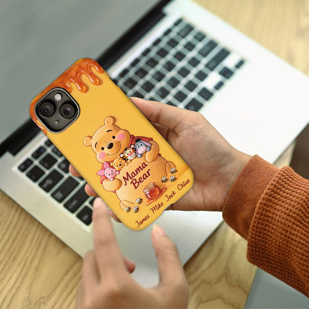 Personalized Mama Bear Phone Case Gift for Mom | Clear Silicone