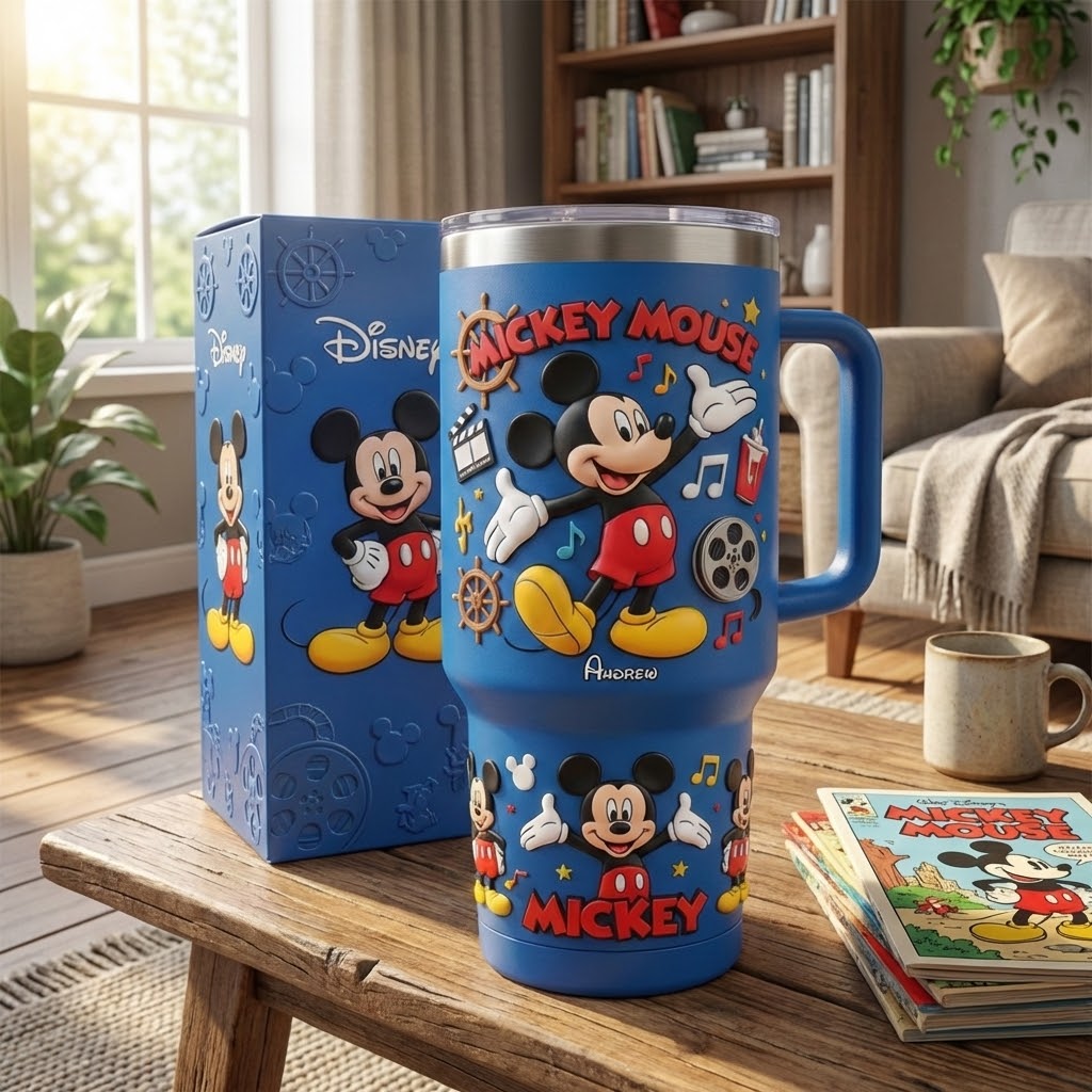 Personalized Mickey Mouse Tumbler Unique Gift for Movie Fans