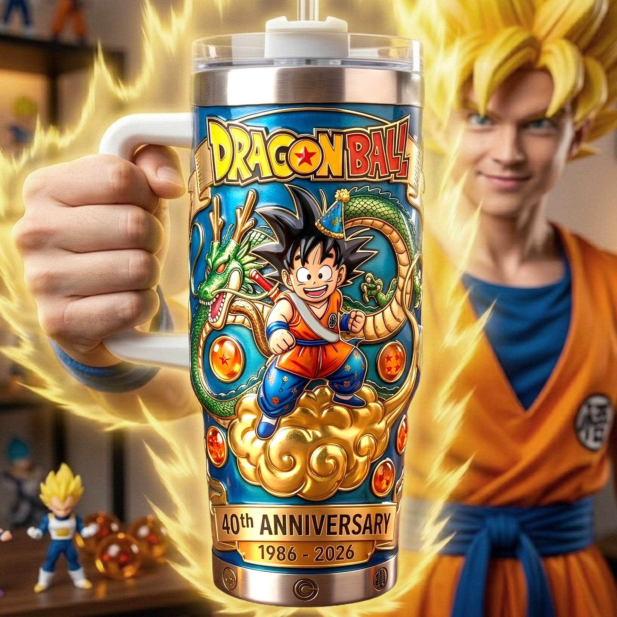 Personalized 40th Anniversary Tumbler with Handle Gift for Movie Fans