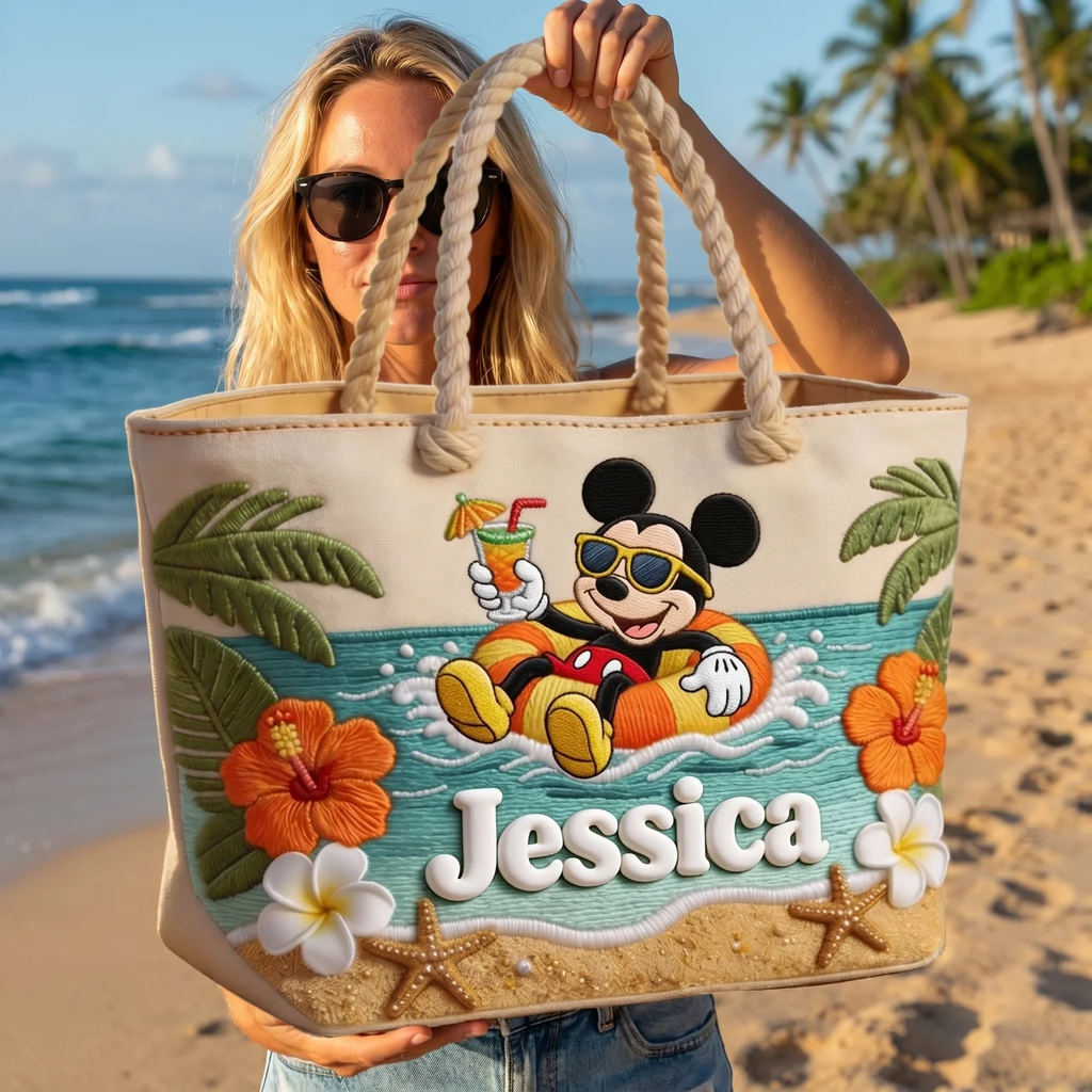 Personalized Beach Bag with Custom Name for Travel Lovers