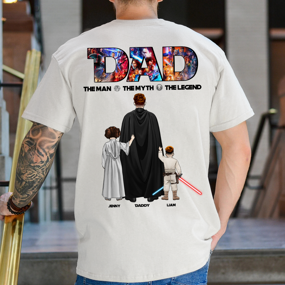Personalized Star Wars Dad T-Shirt Custom Family Gift for Father's Day
