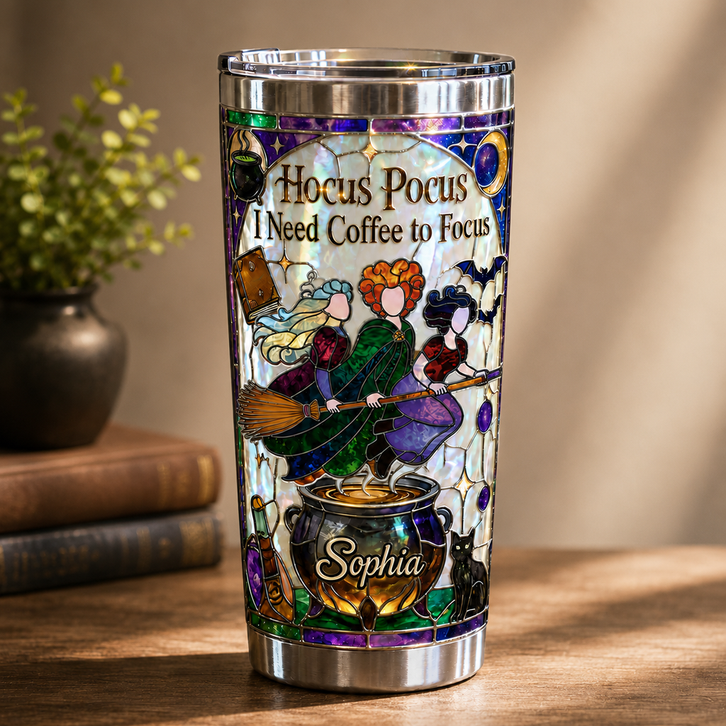 Personalized Halloween Tumbler Custom Name Hocus Pocus Gift for Her Tumbler GradoCreations