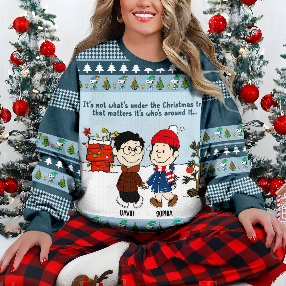 Personalized Christmas Ugly Sweater for Couples - Custom Gift