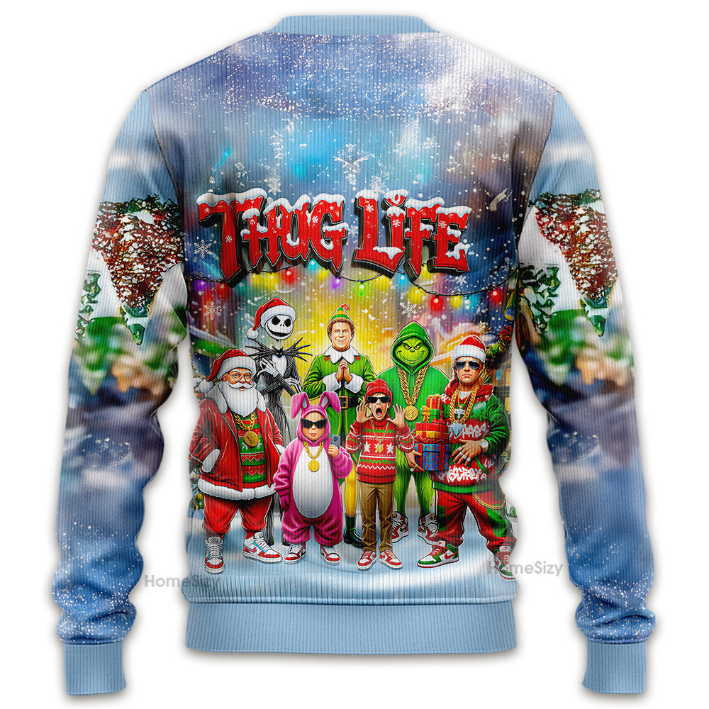 Personalized Thug Life Ugly Christmas Sweater Gift for Fans