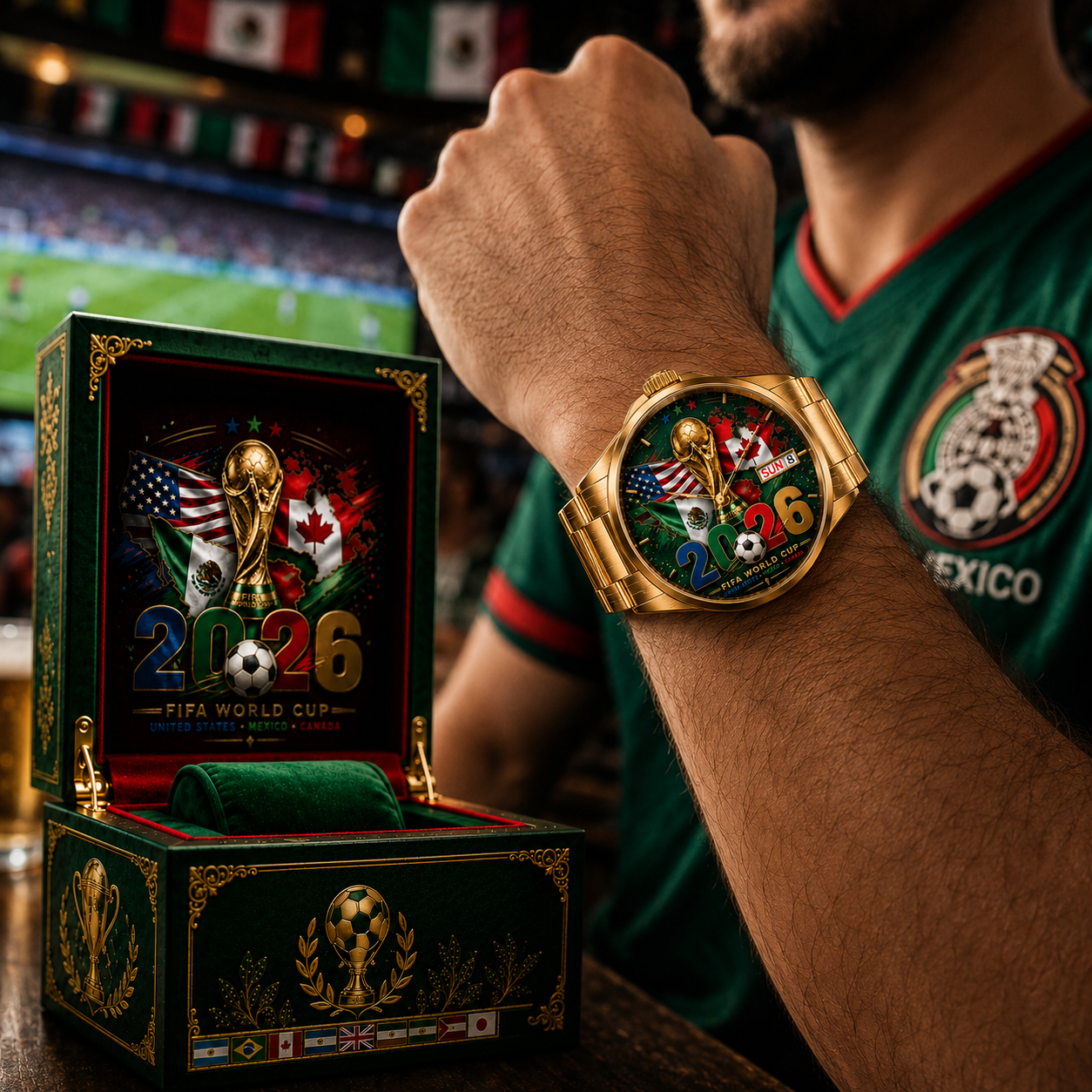 Men's Soccer Watch Featuring 2026 World Cup Host Countries - Ideal Gift for Fans