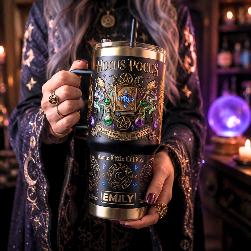 Personalized Hocus Pocus Spellbook Tumbler Halloween Gift for Her Tumbler GradoCreations