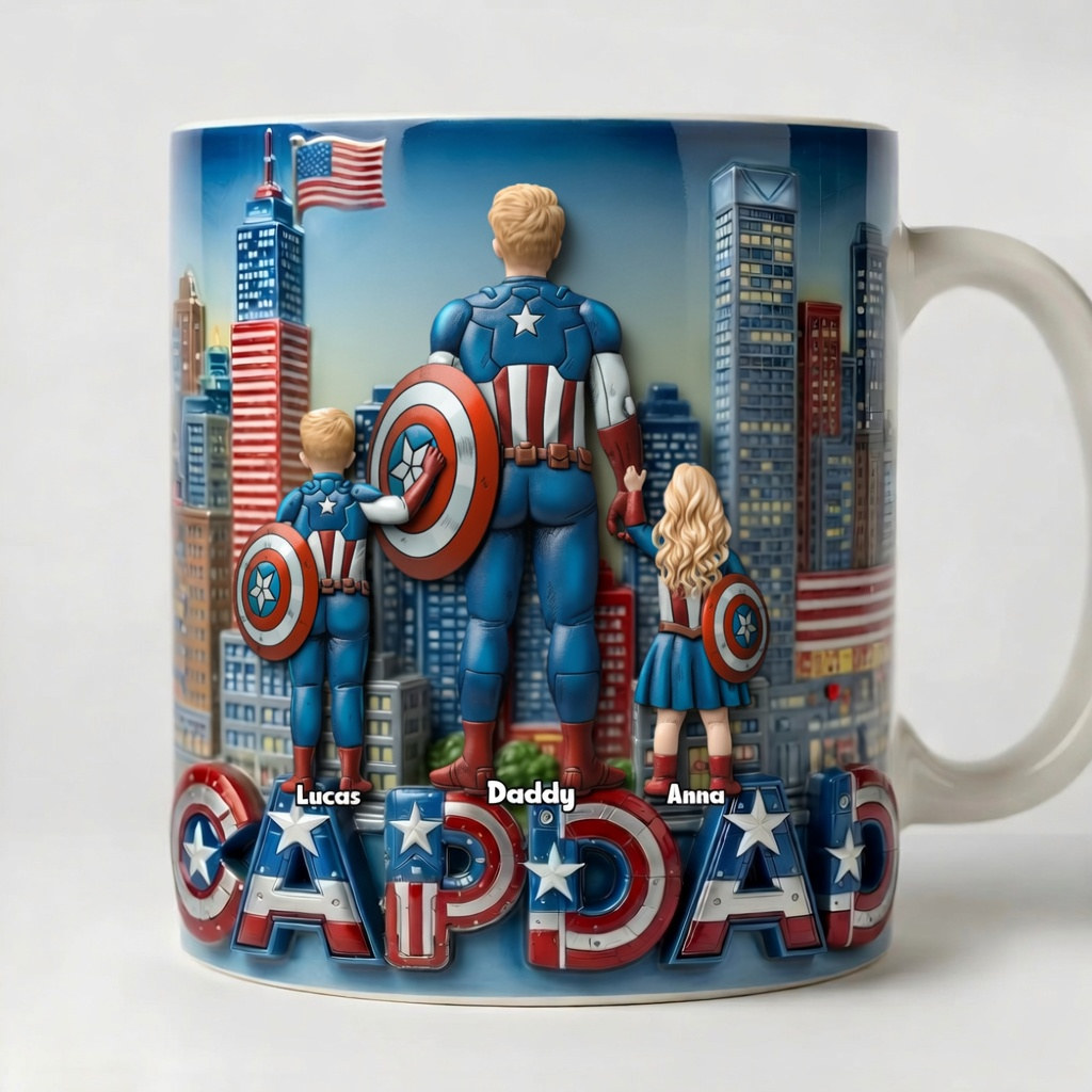 Personalized Hero Dad Mug Unique Gift for Father's Day