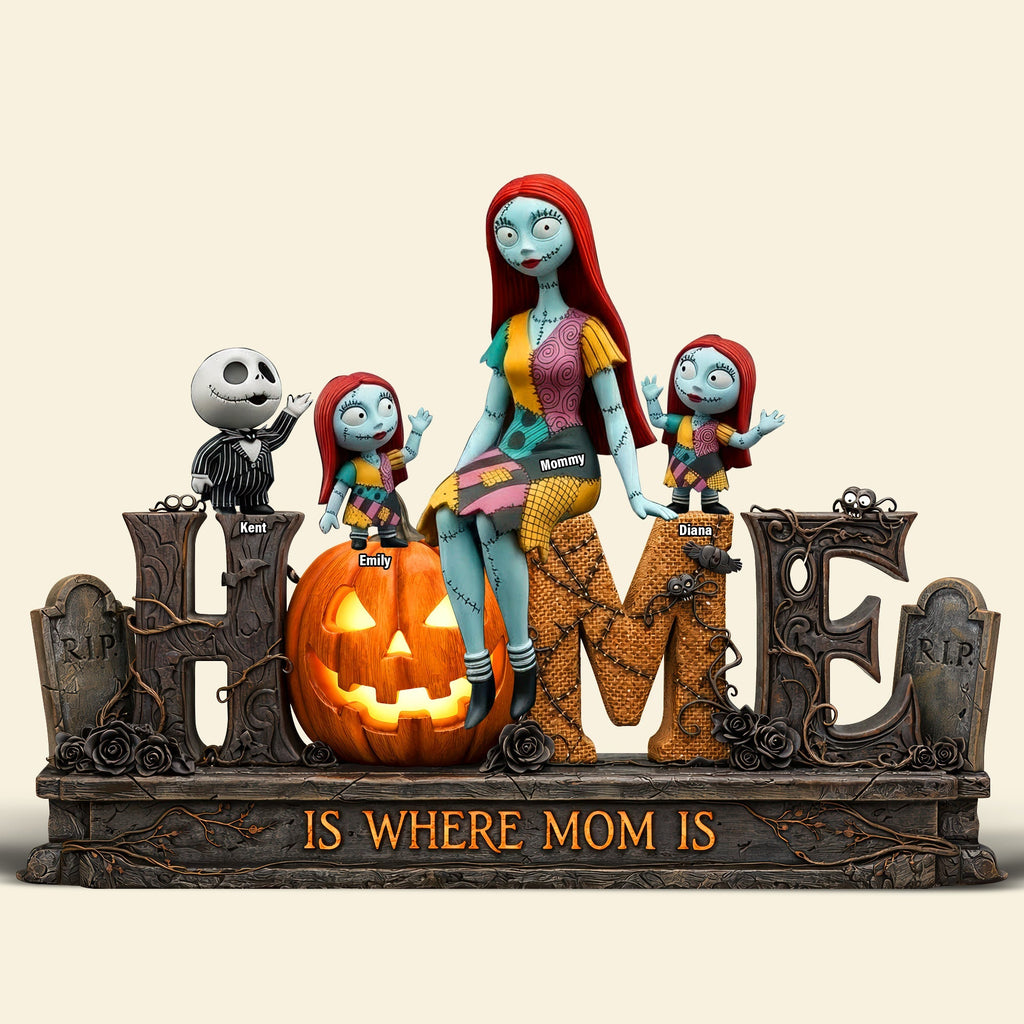 Personalized Spooky Acrylic Plaque Home Is Where Mom Is Gift for Movie Fans