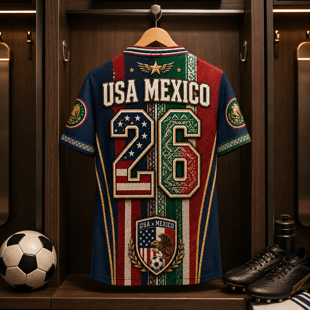 Personalized USA Mexico Soccer Jersey Custom Name & Number Gift for Football Fans