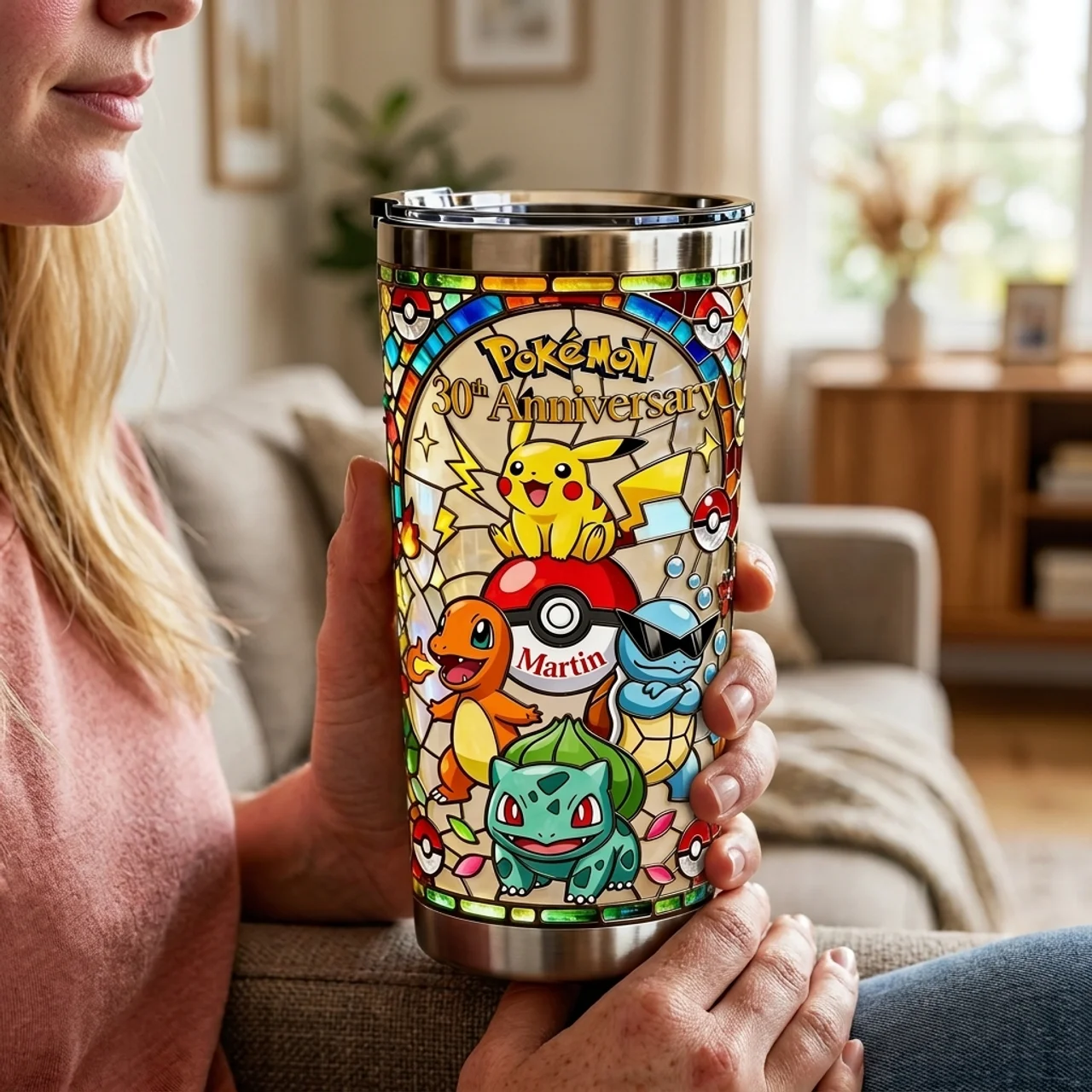 Personalized Pokémon 30th Anniversary Tumbler Custom Name Gift for Fans Tumbler GradoCreations