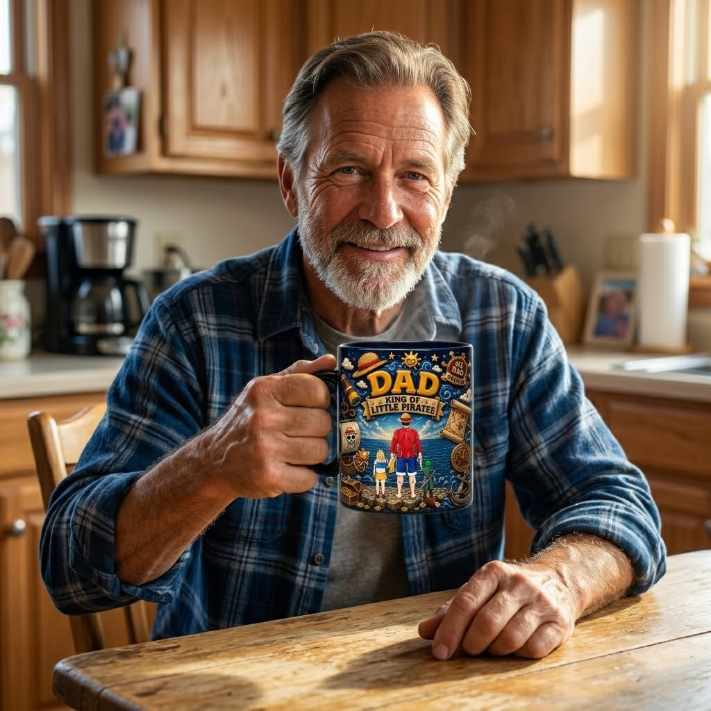 Personalized Pirate Mug for Dad | Anime Adventure Gift