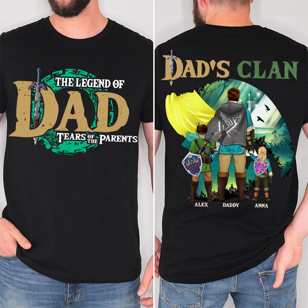 Personalized Legend of Zelda Dad T-Shirt - Custom Name Gift for Father's Day
