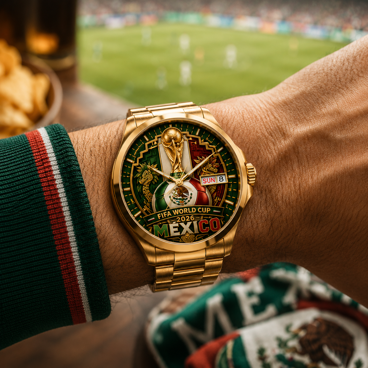 Personalized Mexico 2026 World Cup Men's Watch Gift for Soccer Fans