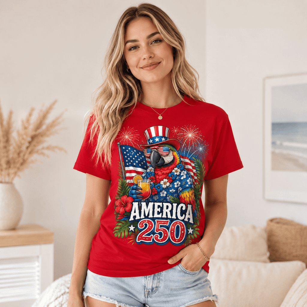 Personalized Patriotic Tropical Parrot Shirt Gift for Family