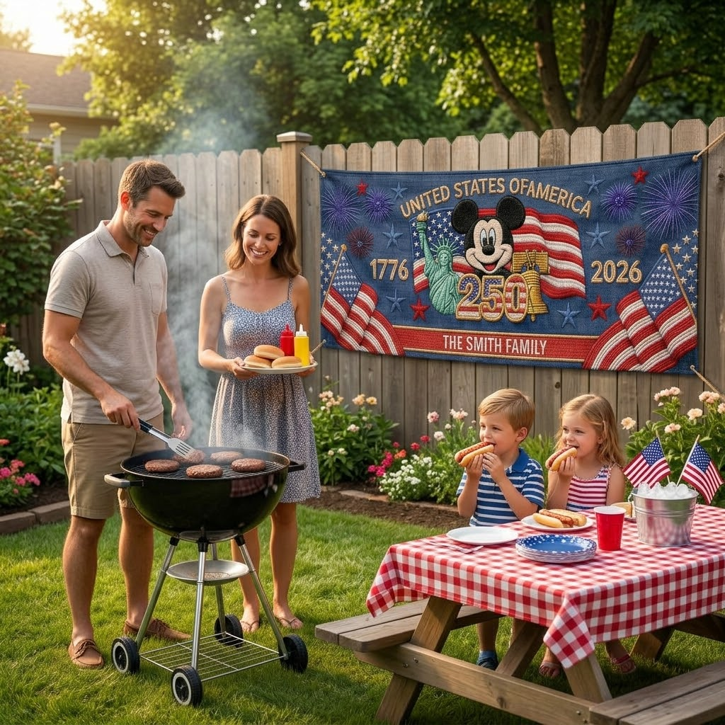 Personalized Outdoor Banner USA 250 Years Custom Family Gift