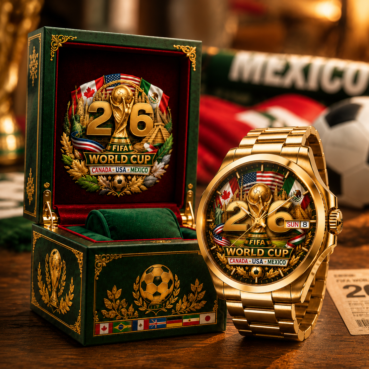 2026 FIFA World Cup Men's Wrist Watch Customizable Gift for Soccer Fans