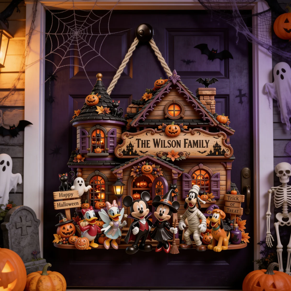 Personalized Halloween Wood Sign with Family Name | Unique Gift for Home Decor Wood Sign GradoCreations