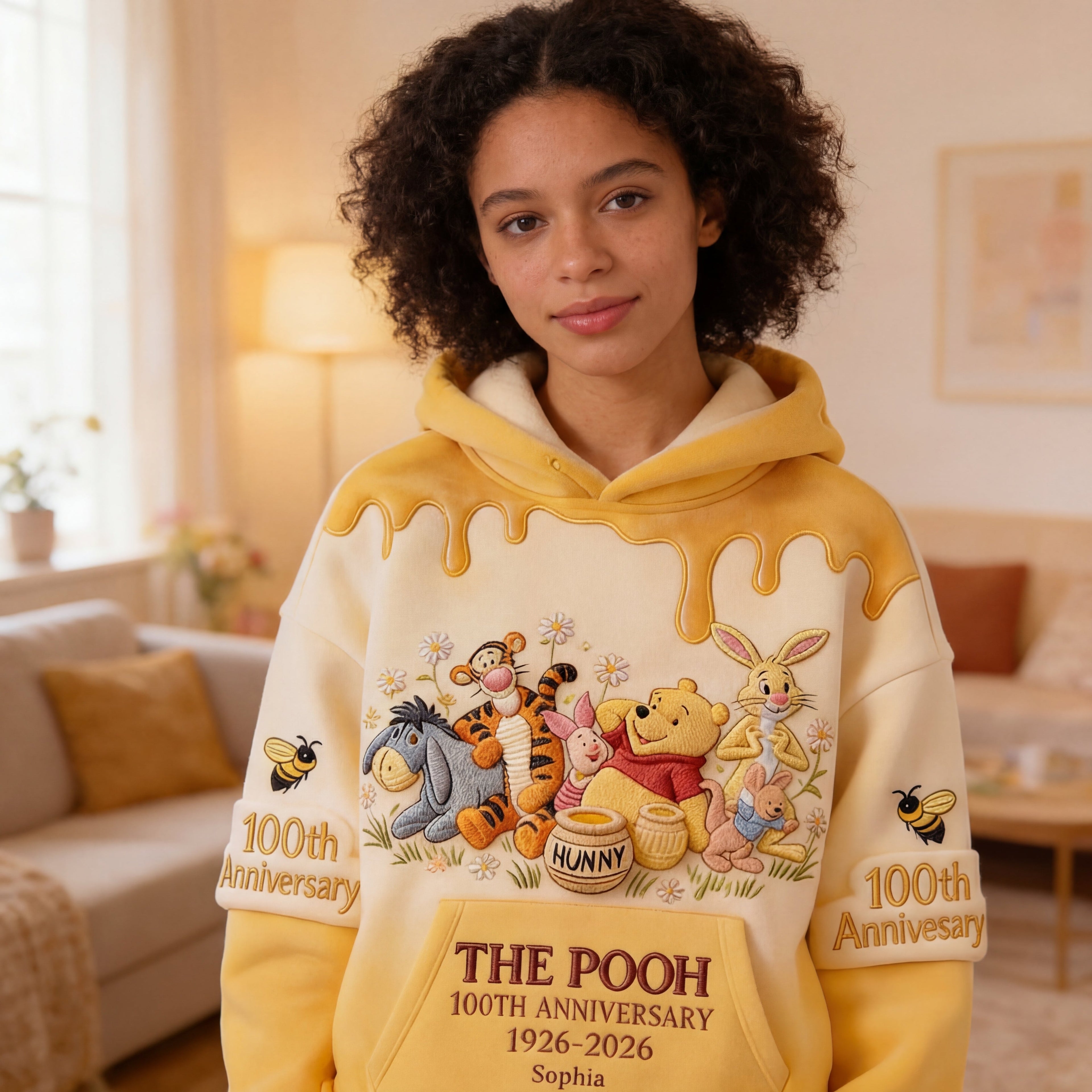 Personalized Pooh Bear 100th Anniversary All Over Shirt Gift