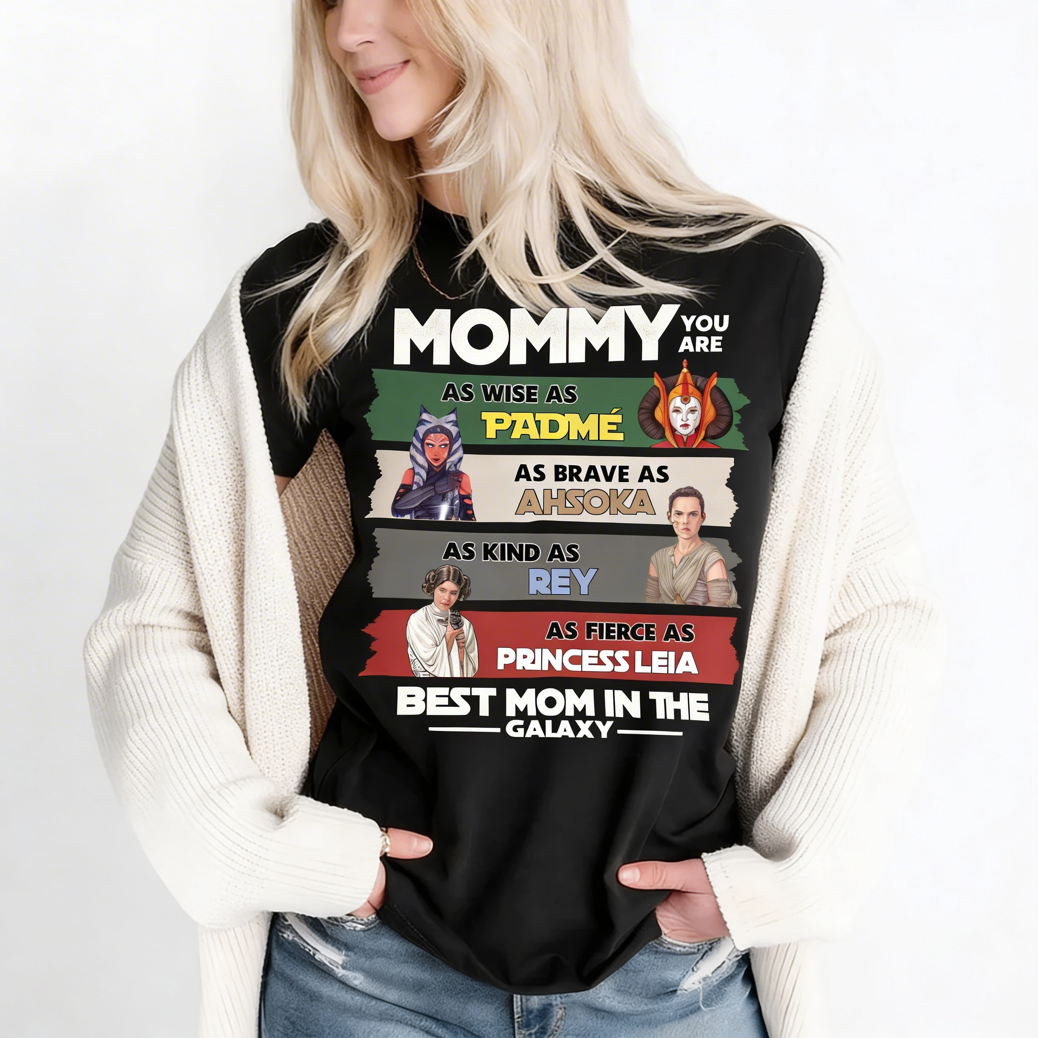 Personalized Mamalorian Mommy Shirt Gift for Mom - Cotton Apparel Cotton Apparel GradoCreations