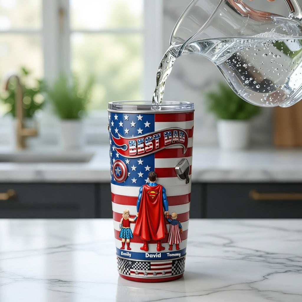 Personalized Best Dad Tumbler Custom Drinkware Gift for Father's Day