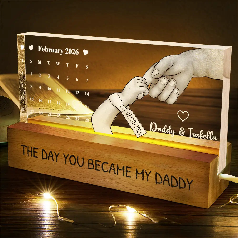 Personalized 3D LED Light Calendar Gift for Dad Customizable Artwork