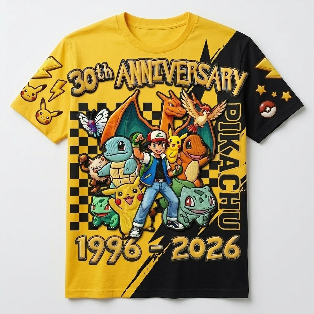 Personalized 30th Anniversary Pokémon Shirt Gift for Fans