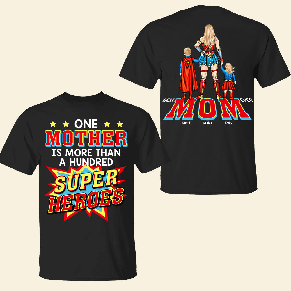 Personalized Superhero Shirt for Mom - Best Mom Ever Gift Cotton Apparel GradoCreations