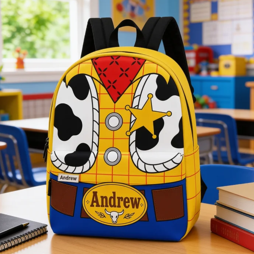 Personalized Cartoon Backpack Set with Lunch Bag & Water Bottle for Kids School Bag+ GradoCreations