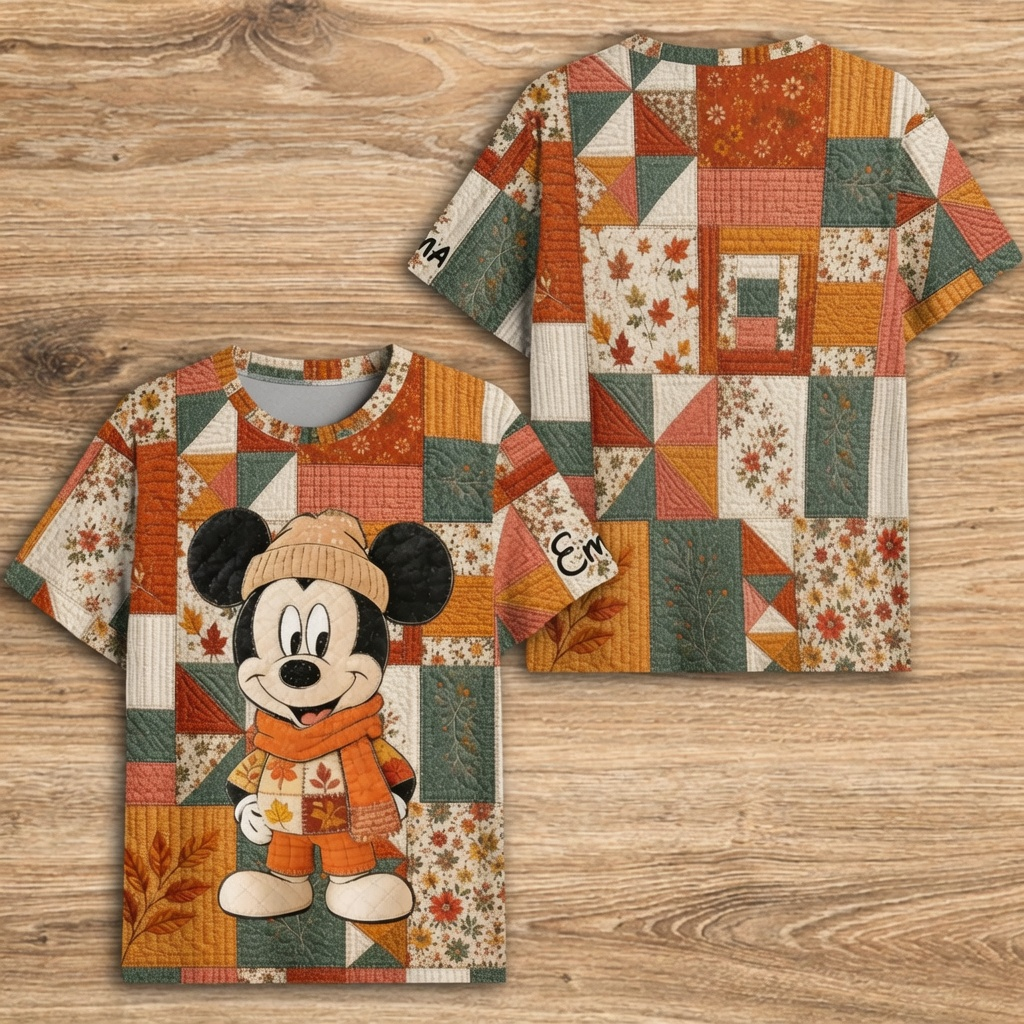 Personalized Mickey Mouse Autumn Vibes All Over Shirt Gift for Movie Fans AOP Shirt GradoCreations