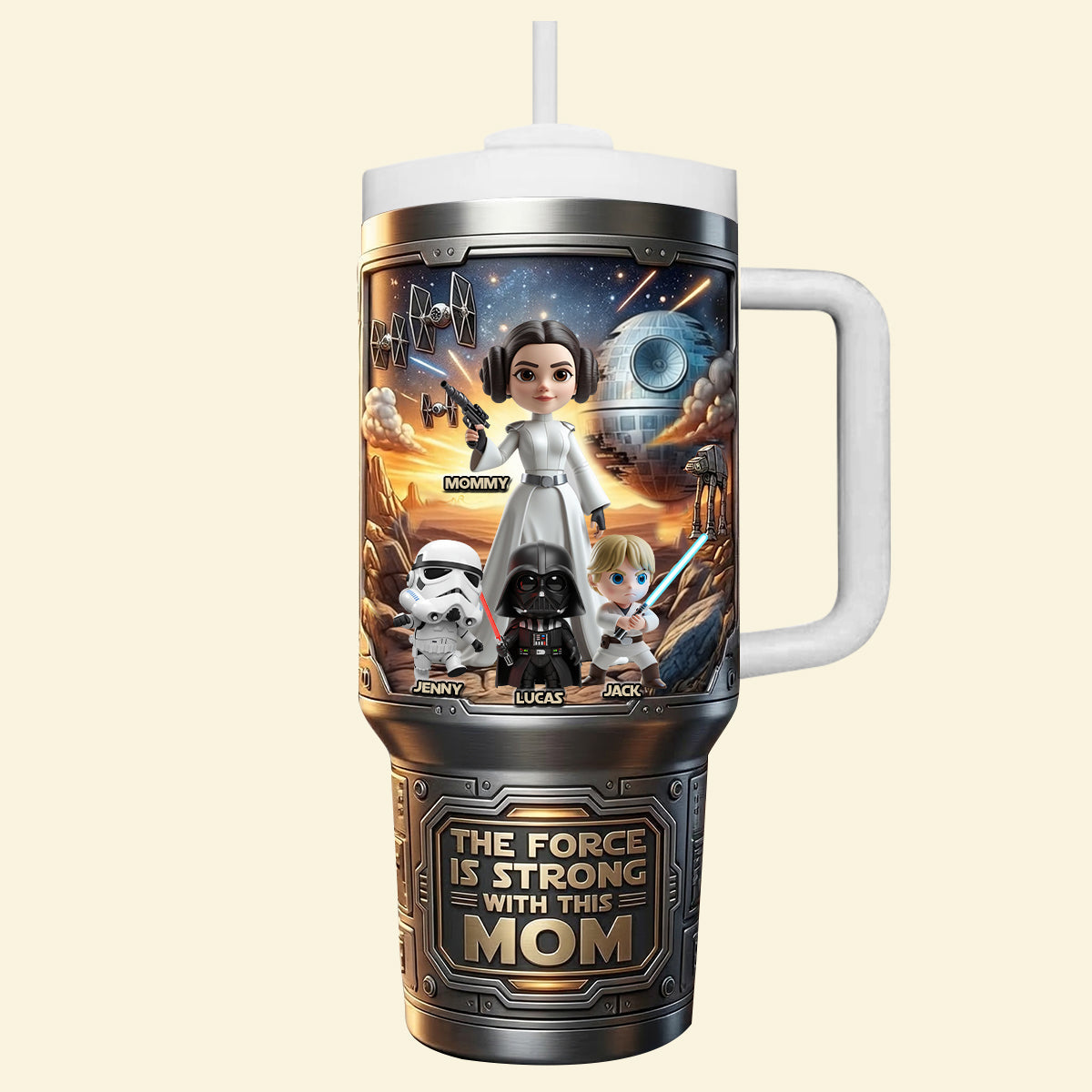 Personalized Star Wars Tumbler Cup Custom Name Gift for Mom
