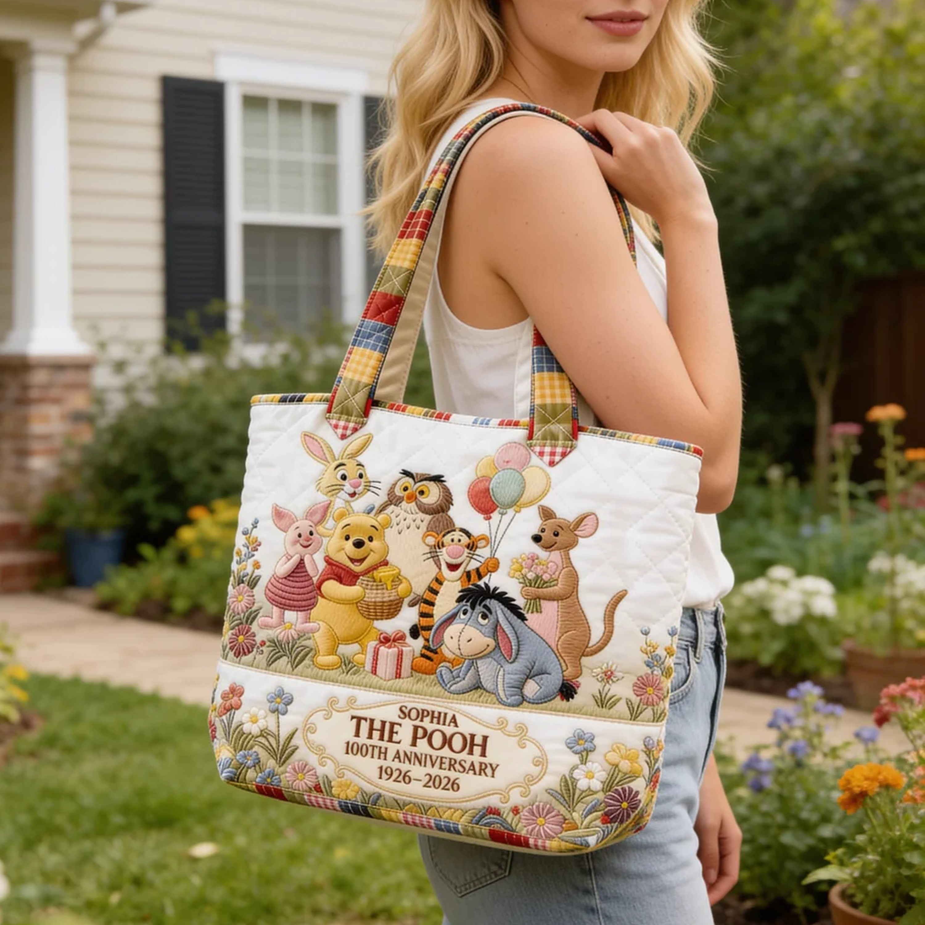 Personalized Quilted Tote Bag Celebrate Friendship for Movie Fans