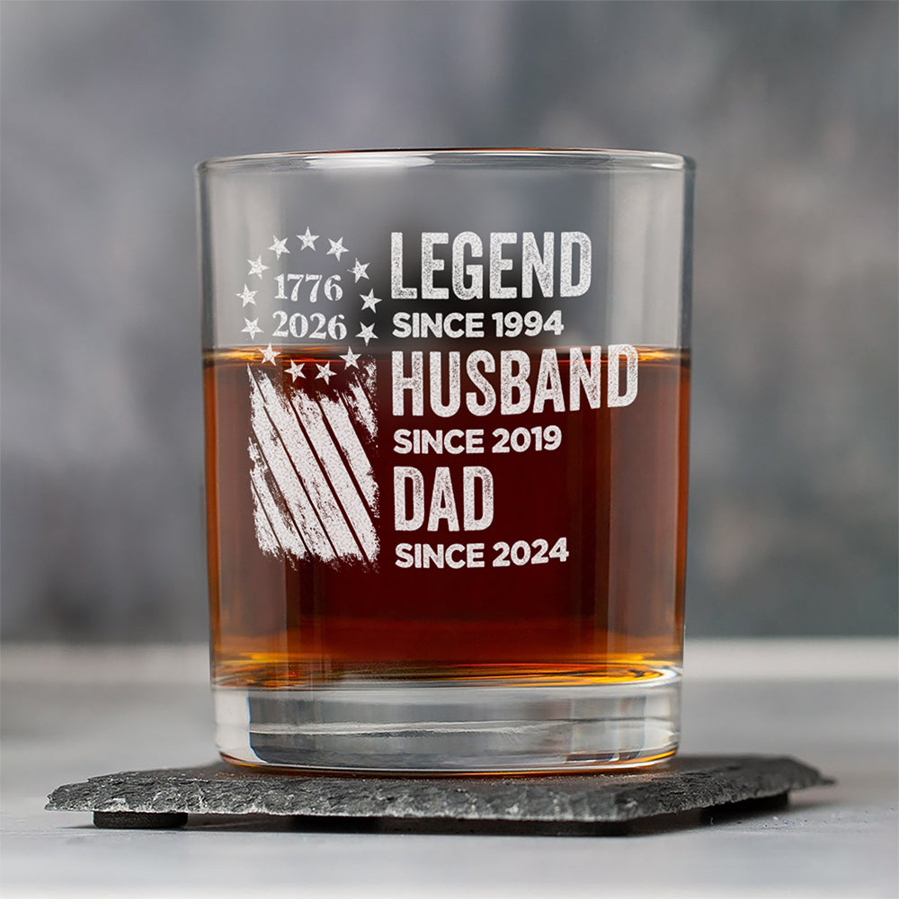 Personalized Engraved Rock Glass Custom Gift for Dad & Grandpa HN590 - Engraved Rock Glass GradoCreations