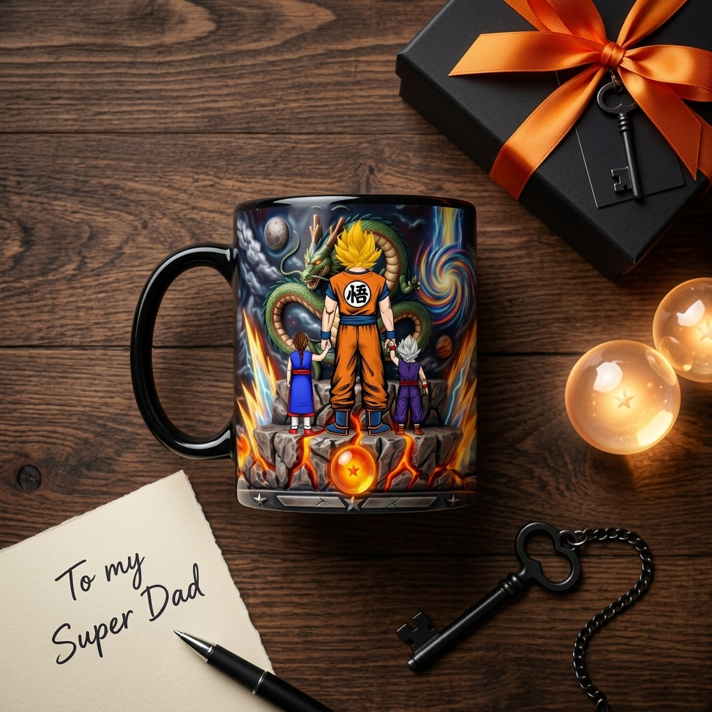 Personalized Super Saiyan Dad Mug Custom Gift for Father's Day