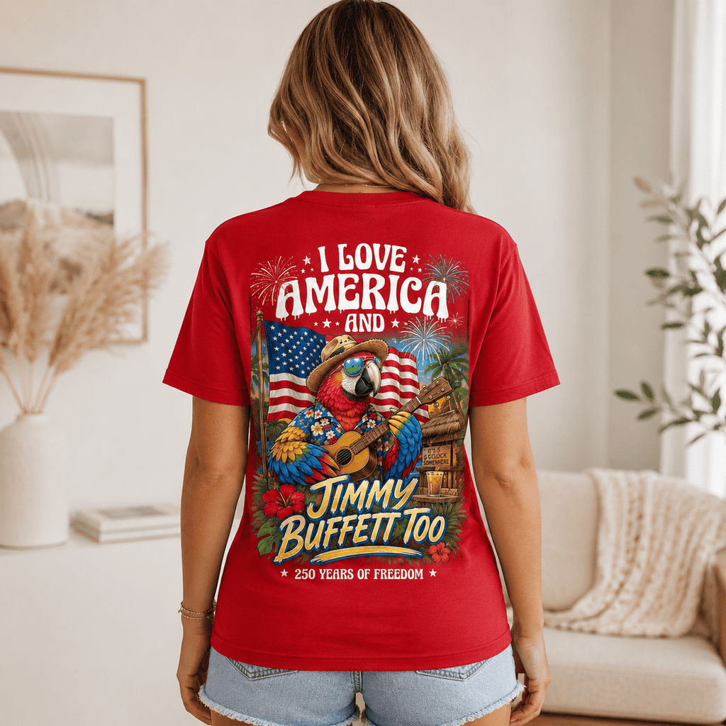 Personalized Patriotic Tropical Parrot Shirt Gift for Family