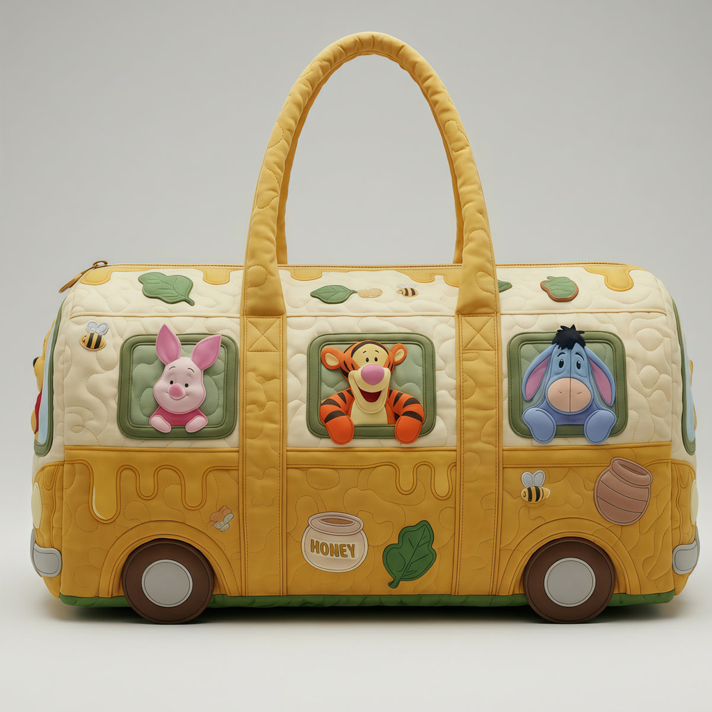 Personalized Quilted Duffle Bag with Disney Characters for Kids - Custom Gift for Movie Fans